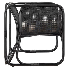 Ellis Black Natural Rattan Accent Armchair - Ornate Home