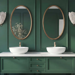 Ellis Brass Beaded Oval Mirror - Ornate Home