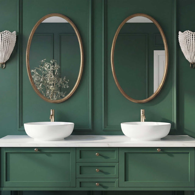 Ellis Brass Beaded Oval Mirror - Ornate Home
