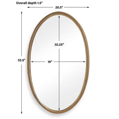 Ellis Brass Beaded Oval Mirror - Ornate Home