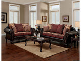 Ellis Burgundy/Brown/Dark Cherry Sofa & Loveseat - Ornate Home