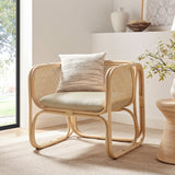 Ellis Natural Rattan Accent Armchair - Ornate Home