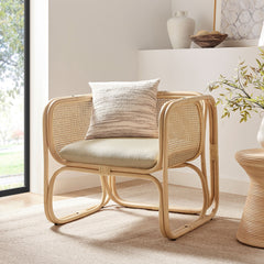 Ellis Natural Rattan Accent Armchair - Ornate Home