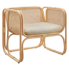 Ellis Natural Rattan Accent Armchair - Ornate Home