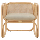 Ellis Natural Rattan Accent Armchair - Ornate Home
