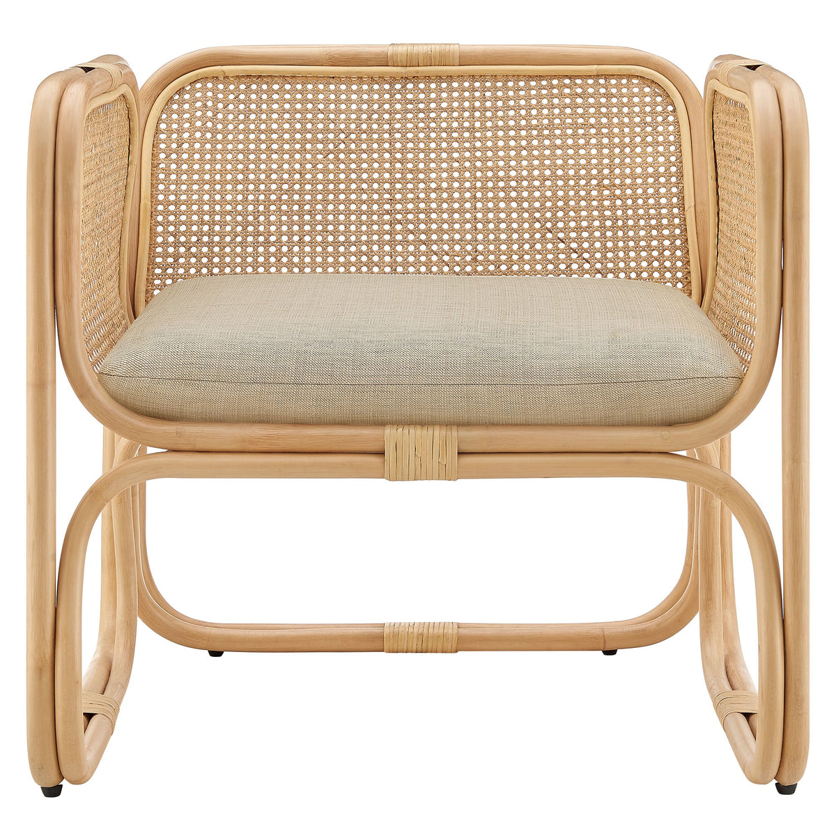 Ellis Natural Rattan Accent Armchair - Ornate Home