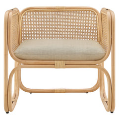 Ellis Natural Rattan Accent Armchair - Ornate Home