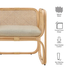 Ellis Natural Rattan Accent Armchair - Ornate Home