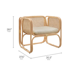 Ellis Natural Rattan Accent Armchair - Ornate Home