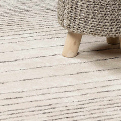 Ellisburg Striped Cream Faux Silk Rug - Clearance - Ornate Home