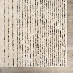 Ellisburg Striped Cream Faux Silk Rug - Clearance - Ornate Home