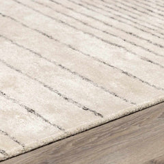 Ellisburg Striped Cream Faux Silk Rug - Clearance - Ornate Home