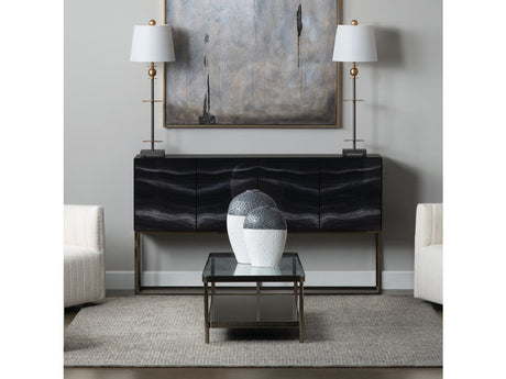 Ellison Black/Clear Cocktail Table - Ornate Home