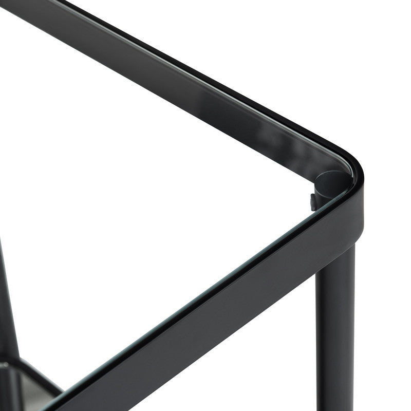 Ellison Black/Clear End Table - Ornate Home