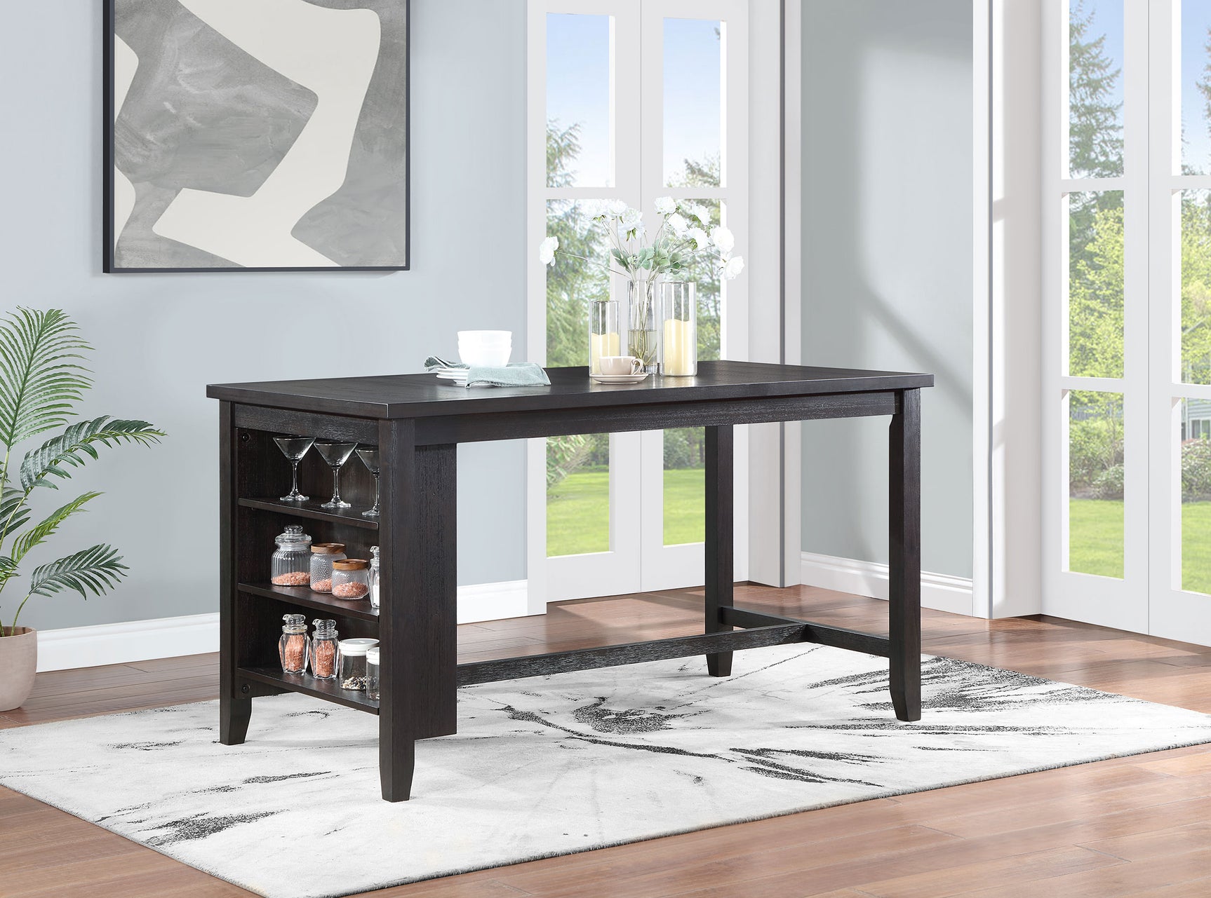 Elliston Dark Grey Counter Height Dining Table - Ornate Home