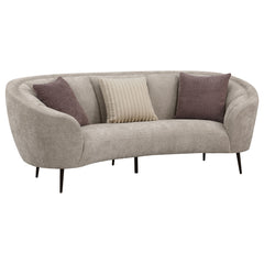 Ellorie Beige Channel Back Curved 2-piece Sofa Set - Ornate Home