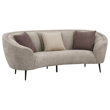 Ellorie Beige Channel Back Curved 2-piece Sofa Set - Ornate Home