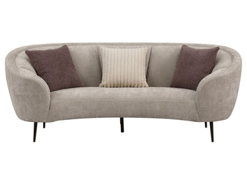 Ellorie Beige Channel Back Curved 2-piece Sofa Set - Ornate Home