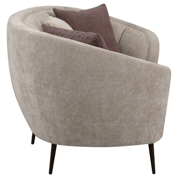 Ellorie Beige Channel Back Curved 2-piece Sofa Set - Ornate Home