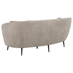 Ellorie Beige Channel Back Curved 2-piece Sofa Set - Ornate Home