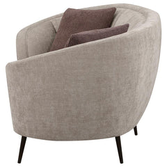 Ellorie Beige Channel Back Curved 2-piece Sofa Set - Ornate Home