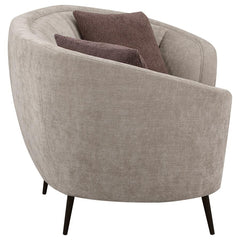 Ellorie Beige Channel Back Curved 2-piece Sofa Set - Ornate Home