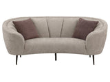 Ellorie Beige Channel Back Curved Loveseat - Ornate Home