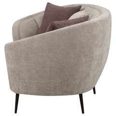 Ellorie Beige Channel Back Curved 2-piece Sofa Set - Ornate Home