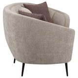 Ellorie Beige Channel Back Curved 2-piece Sofa Set - Ornate Home