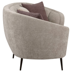 Ellorie Beige Channel Back Curved 2-piece Sofa Set - Ornate Home