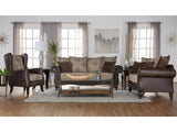 Elmbrook Brown 3-piece Upholstered Rolled Arm Sofa Set - Ornate Home