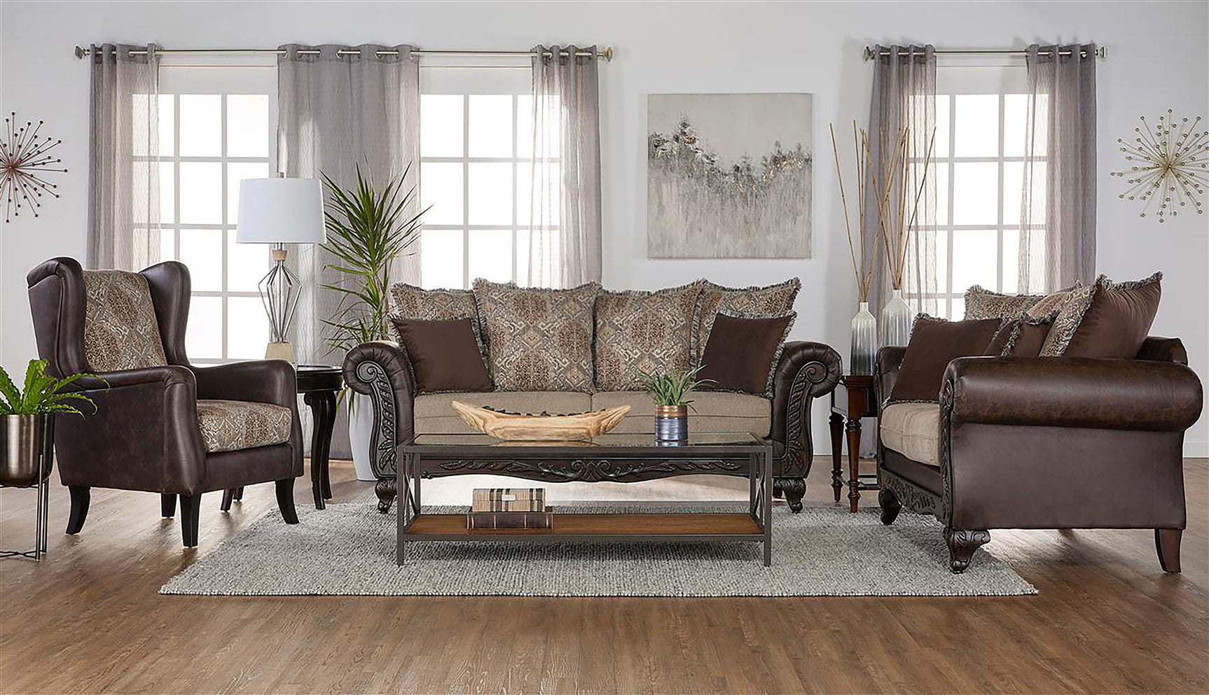 Elmbrook Brown Sofa - Ornate Home