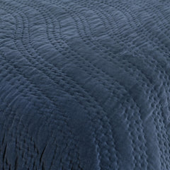 Elms Crisp Blue Velvet Quilt Collection - Ornate Home