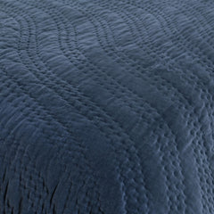 Elms Crisp Blue Velvet Quilt Collection - Ornate Home