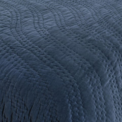 Elms Crisp Blue Velvet Quilt Collection - Ornate Home