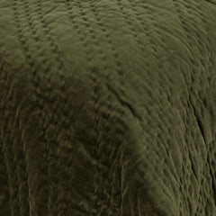 Elms Loden Green Velvet Quilt Collection - Ornate Home