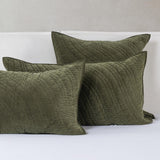 Elms Loden Green Velvet Quilt Collection - Ornate Home