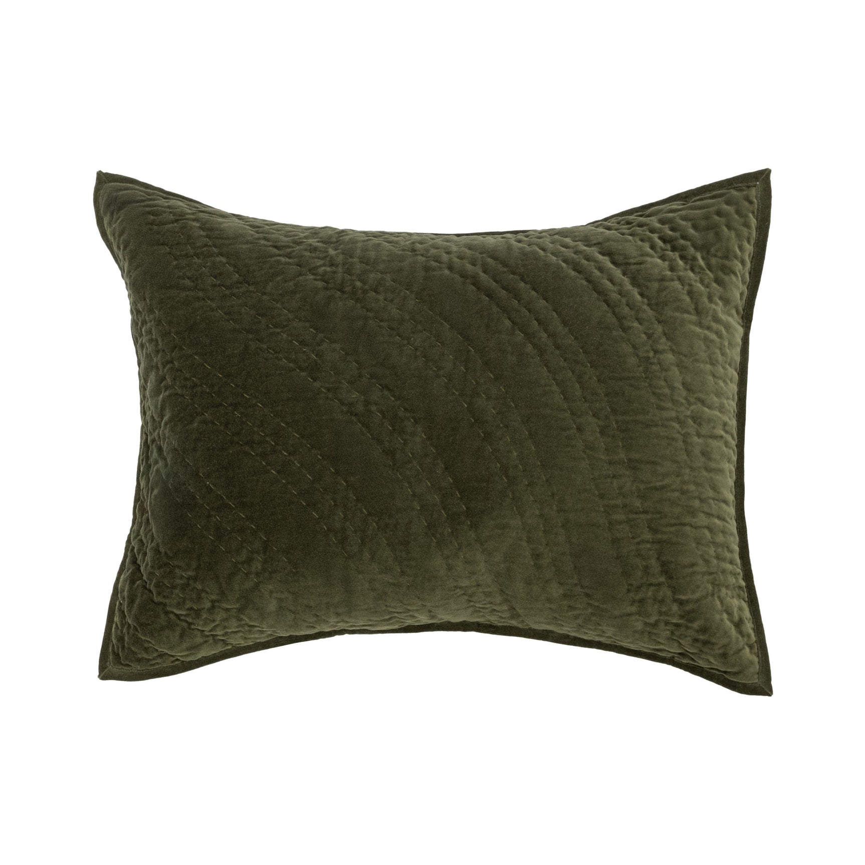 Elms Loden Green Velvet Quilt Collection - Ornate Home