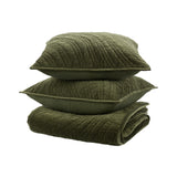 Elms Loden Green Velvet Quilt Collection - Ornate Home
