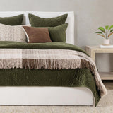 Elms Loden Green Velvet Quilt Collection - Ornate Home