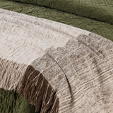 Elms Loden Green Velvet Quilt Collection - Ornate Home