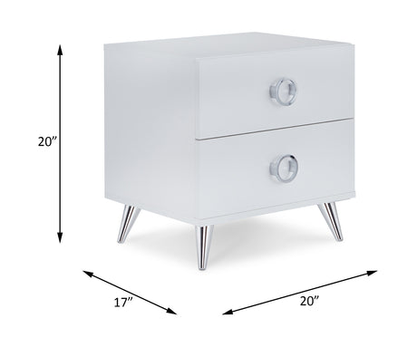 Elms White Nightstand/Accent Table - Ornate Home
