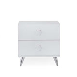 Elms White Nightstand/Accent Table - Ornate Home