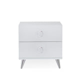 Elms White Nightstand/Accent Table - Ornate Home