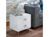 Elms White Nightstand/Accent Table - Ornate Home