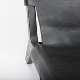 Elodie Black Leather Stain Beech Wood Frame Accent Chair - Ornate Home