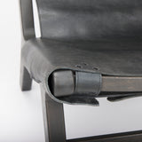 Elodie Black Leather Stain Beech Wood Frame Accent Chair - Ornate Home