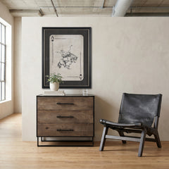 Elodie Black Leather Stain Beech Wood Frame Accent Chair - Ornate Home