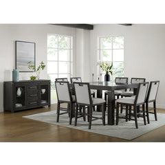 Elodie Charcoal 9-Piece Counter Height Dining Set - Ornate Home