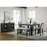 Elodie Charcoal Counter Table with Glass - Ornate Home